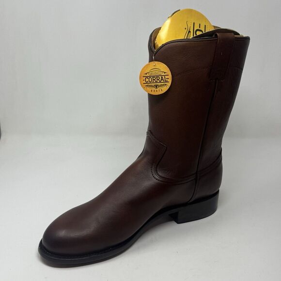 Corral A4068 Cowboy Roper Boots Mens 11.5 EE Brown Cow Leather Mid Calf Western - Picture 9 of 15